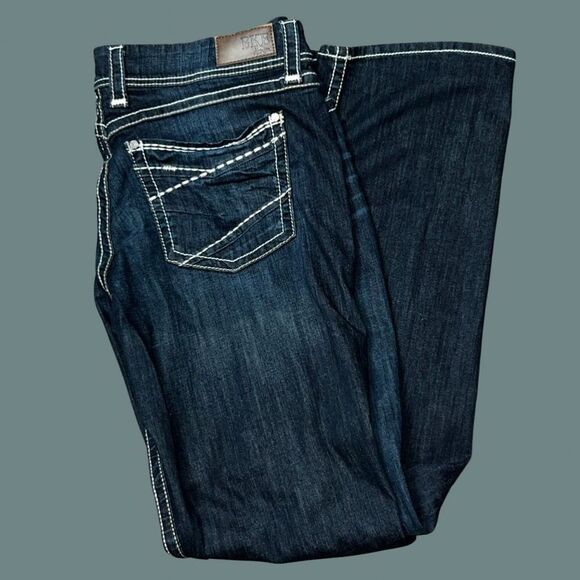 Dark Wash BKE Harper Bootcut Jeans Size 36 XL 36x35 #85 - Picture 5 of 6